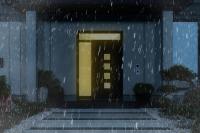 PaXabsolut 4 Haustüreingang mit Regenwetter.