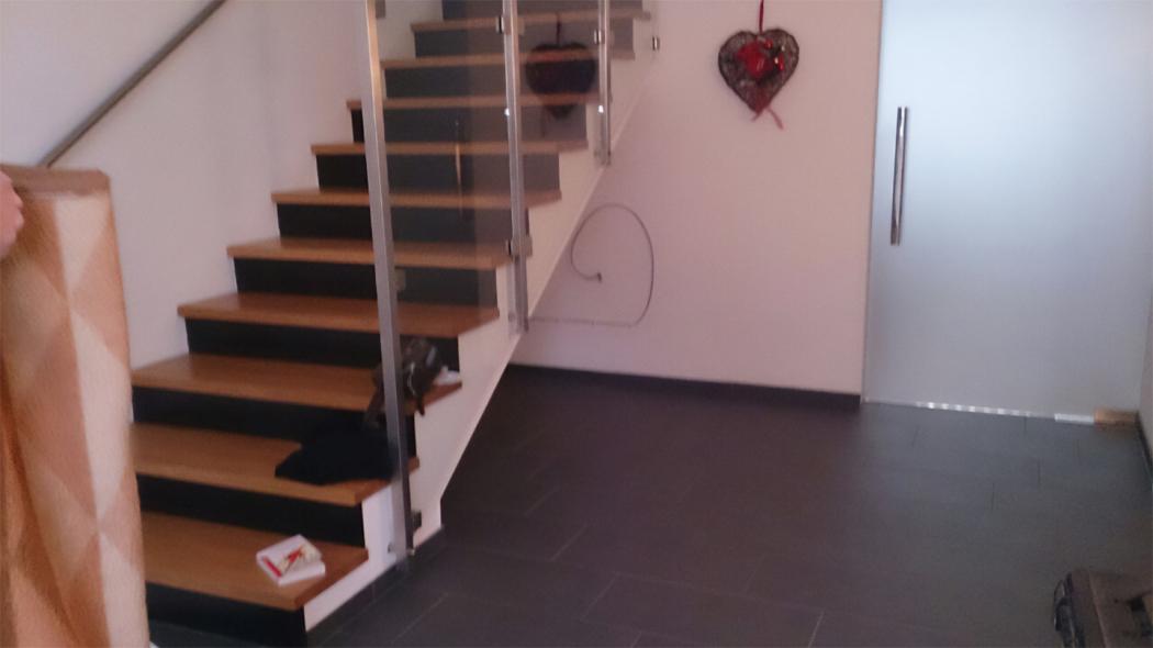 Treppe vor Einbau des Schranks